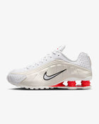 Nike Shox R4 Women's Running Shoes Low-Top Casual Comfort Breathable Wear-Resistant Support White Sail Crimson AR3565-103 PlatiNum