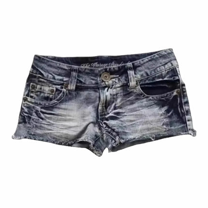 Y2K Drapeau Imprimé Graphique Mode Style Britannique Mini Short Harajuku Poche Short en Jean Femme Goth Slim Sexy Taille Basse