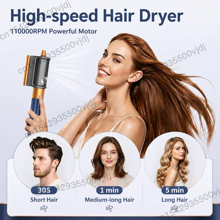 6-in-1 multifunctional hair styler, 110,000 RPM high-speed hair care, ionic hair dryer, quick drying, automatic curling set