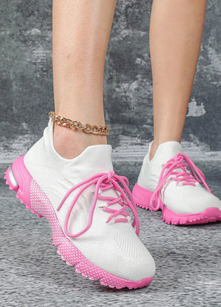 Breathable Socks Shoes Women Lightweight Knitted Casual Sneakers Non-slip Walking Footwear Outdoor Jogging Fitness Sports PlatiNum