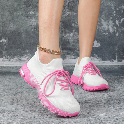 Breathable Socks Shoes Women Lightweight Knitted Casual Sneakers Non-slip Walking Footwear Outdoor Jogging Fitness Sports PlatiNum