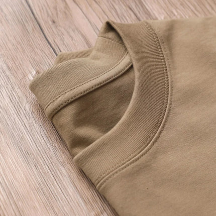 11.29oz 320Grams Heavy Cotton Weight Oversized Loose Men T-shirt Solid Color Drop Shoulder Short Sleeve High Quality PlatiNum