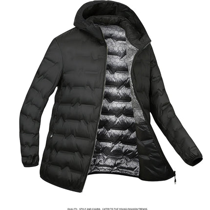 EUMERGX Men's Down Jacket Winter Warm Duck Down Lightweight Padding Jackets Camping Climbing Trekking Graphene Lining Coat