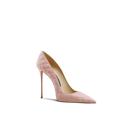 Tacchi a spillo a punta in pelle rosa Tacchi alti stile principessa per donna Primavera 2025