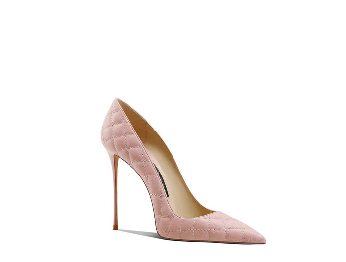 Tacchi a spillo a punta in pelle rosa Tacchi alti stile principessa per donna Primavera 2025
