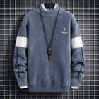 Men Winter Warm Black Sweater Pullovers Autumn High Quality Men's Rock Hip Hop Plush O Neck Top Men's Cloting New 2024