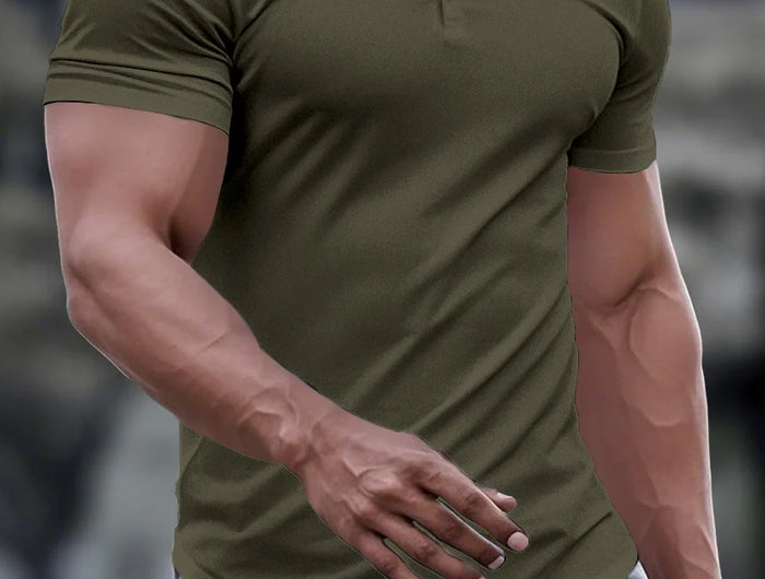 Men's Classic Summer Polo Shirt, Solid Color Casual, Comfortable, Breathable, Stand-Up Collar, Short Sleeve Muscle Sports Top