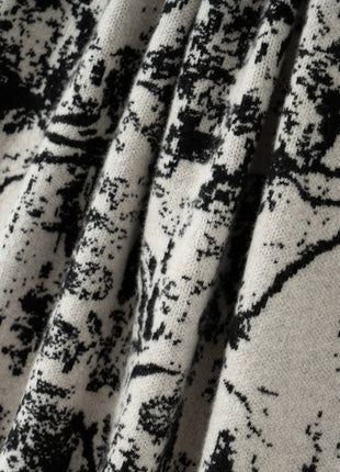 New 100% Pure Cashmere Half Skirt Women's Autumn Winter Mid-calf Knitted Full Skirt A-line High Waist Dress Retro Chinese Style PlatiNum