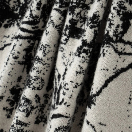 New 100% Pure Cashmere Half Skirt Women's Autumn Winter Mid-calf Knitted Full Skirt A-line High Waist Dress Retro Chinese Style PlatiNum