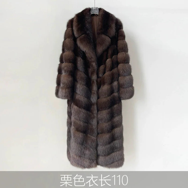 ZADORIN Luxury Designer Faux Mink Coat Woman Lapel Furry Brown Faux Fur Coat Woman Clothes Winter Chic Elegant Fluffy Fur Jacket