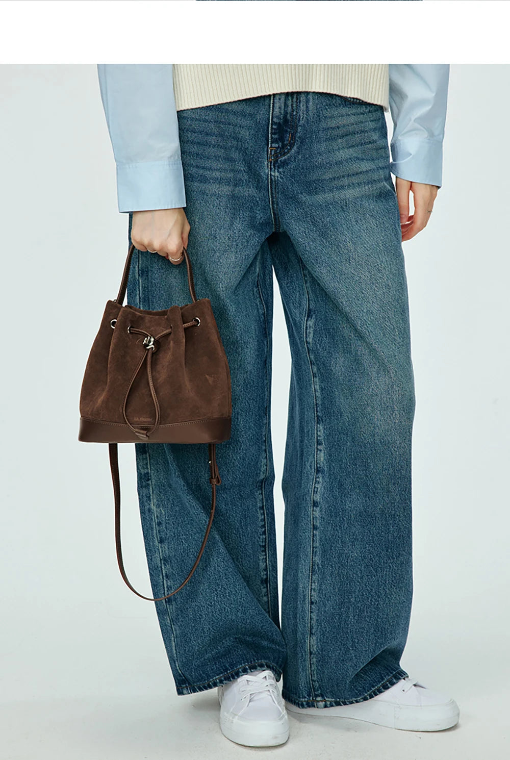 LA FESTIN Original New Women Bag Luxury Suede Bag Leather Handbag Winter Bags Fashion Shoulder Bag Bucket Bag Crossbody Bag