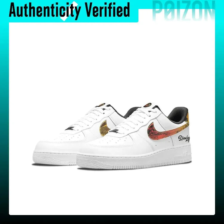 Nike Air Force 1 Skateboard Shoes Unisex Low Top White/Orange DM7578-100