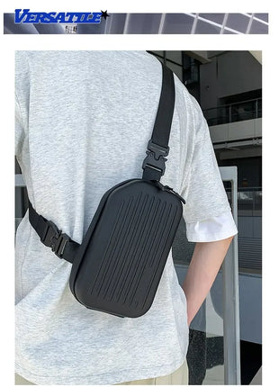 Borsa a tracolla rigida nera, leggera e portatile, per adulti, ideale per il trasporto quotidiano, lo shopping, le brevi camminate all'aperto e l'uso quotidiano.