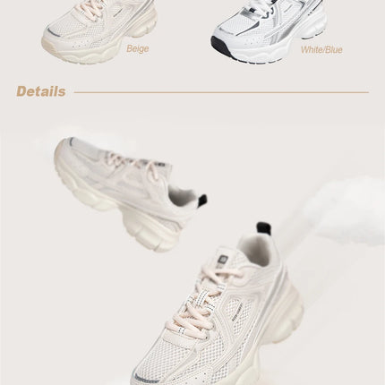 Baasploa Scarpe da corsa retrò da donna Scarpe da jogging sportive con lacci in rete da esterno Scarpe casual leggere e traspiranti antiscivolo da donna