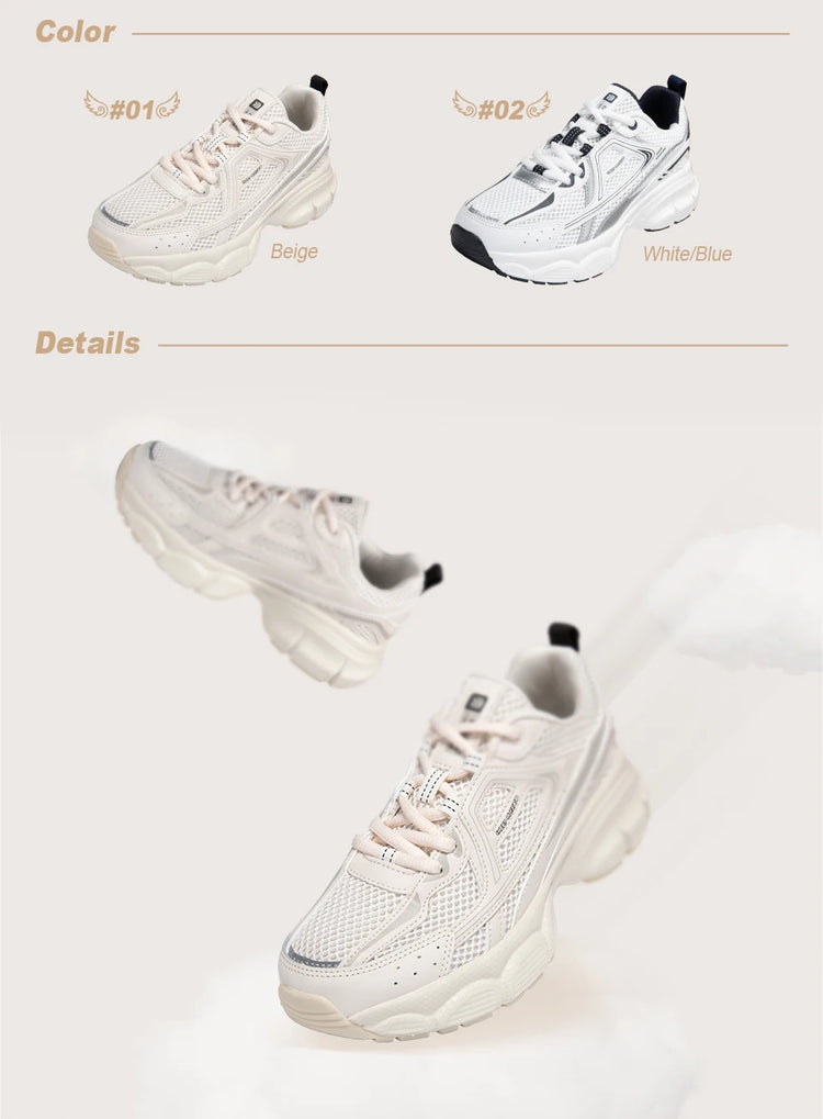 Baasploa Scarpe da corsa retrò da donna Scarpe da jogging sportive con lacci in rete da esterno Scarpe casual leggere e traspiranti antiscivolo da donna