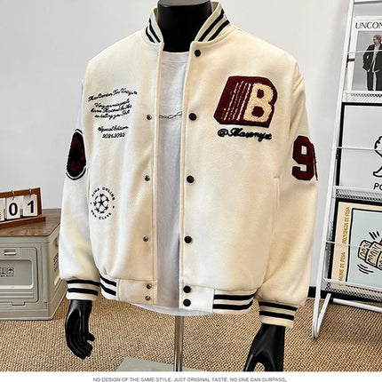 2026 Spring New Coat Boys Embroidered Baseball Jacket Fashionable and Versatile Trendy Youth Autumn Wear