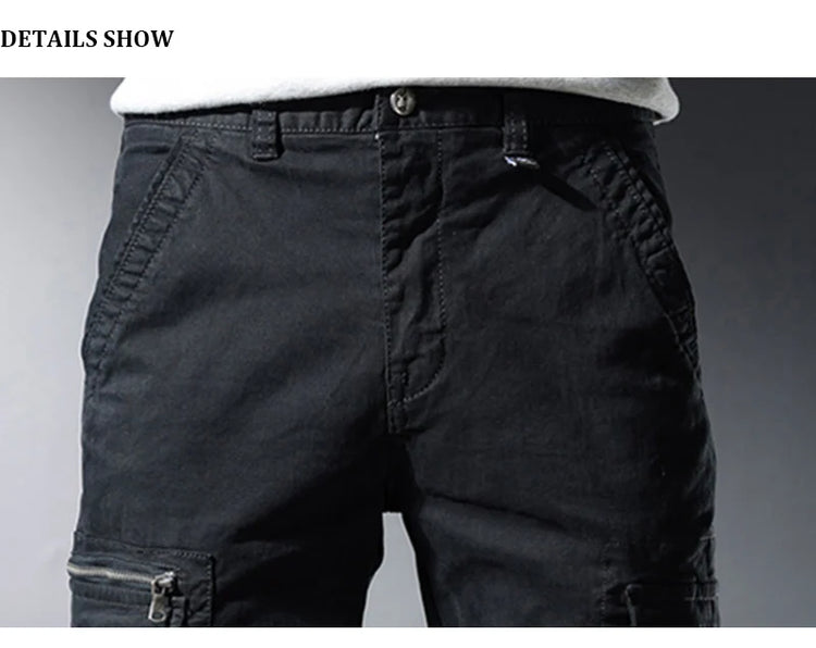 Street Fashion Men Jeans Black Green Loose Fit Big Pocket Casual Cargo Pants Hombre Zipper Designer Hip Hop Joggers Men Overalls