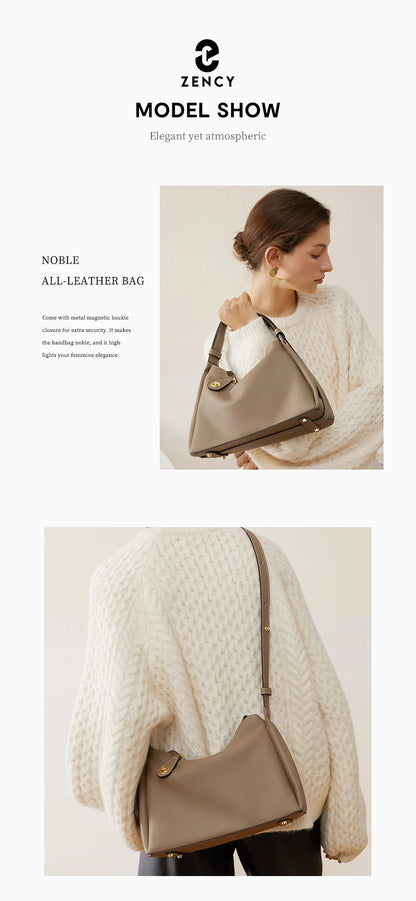 Zency 2024 New Retro Stitching Color Fashion borsa da donna in vera pelle borsa a tracolla borsa a tracolla Cross Body Top Handl