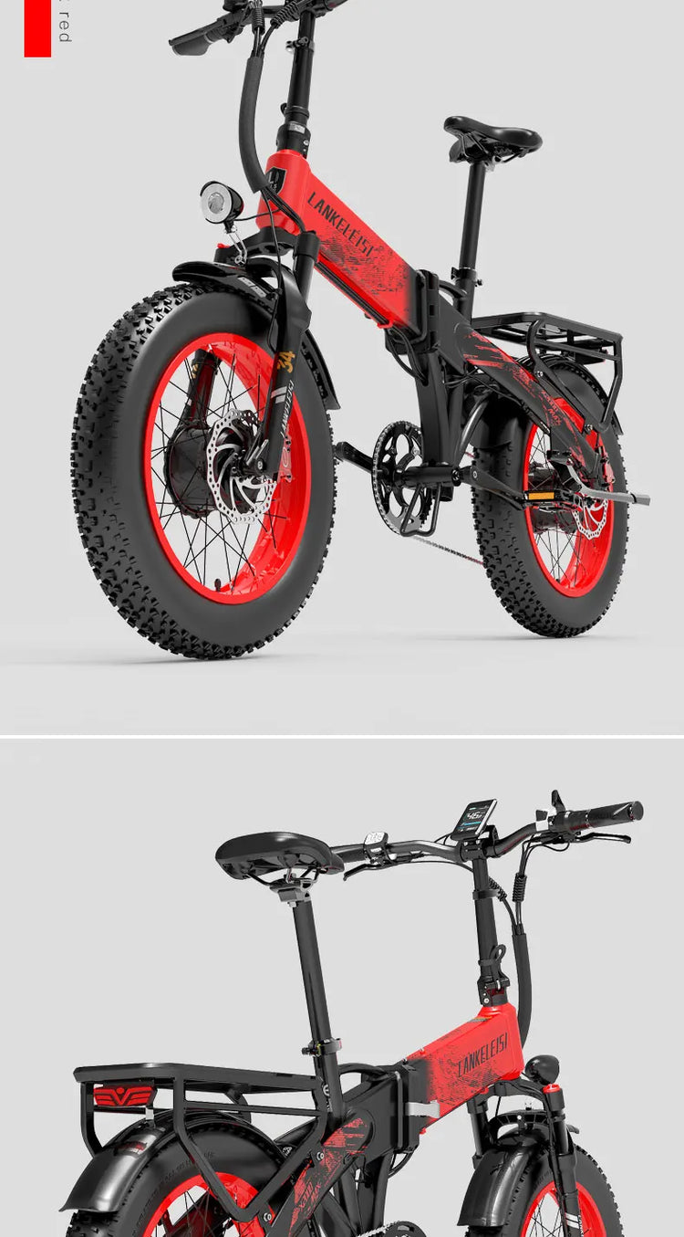 LANKELEISI X2000MAX E-Bicicletta per adulti 2000W 48V20AH City Ebicycle Pneumatico da 20 pollici Non pieghevole Strumento LCD Bicicletta elettrica
