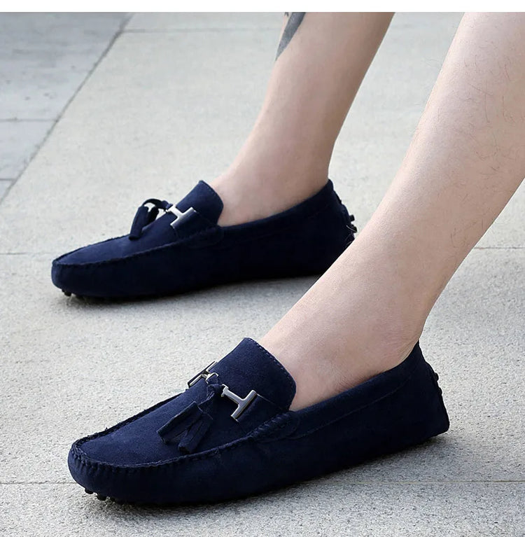 Mocassini da uomo primavera estate scarpe Casual in pelle scamosciata Slip-ons da uomo Luxury Brand Mocassin Man Plus Size 50 51 52 53 per piede grande
