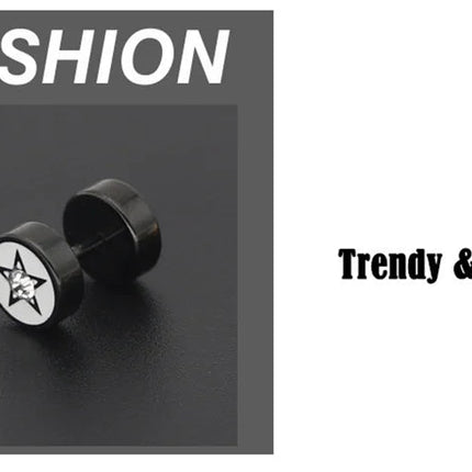 ICAM Orecchini in acciaio inossidabile al titanio medico stile punk Donna Uomo Bilanciere Manubri Punk Gotico Orecchino penetrante per uomo platinumshop