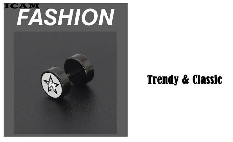 ICAM Orecchini in acciaio inossidabile al titanio medico stile punk Donna Uomo Bilanciere Manubri Punk Gotico Orecchino penetrante per uomo platinumshop