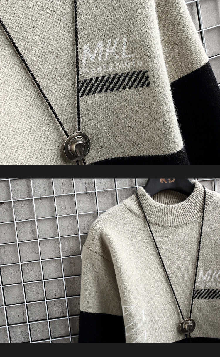 Fashion Sweater For Men Pullovers Men's Clothing Knit Men's Sweat-shirt Autumn Casual Hombre Warm Solid Spring Male Streetwear