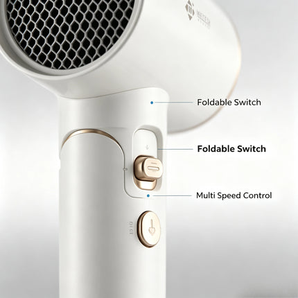 Foldable Hair Dryer 2000W High Power Portable Travel Hair Dryer Cold Air Function 220‑240V For Home Hotel Household Use