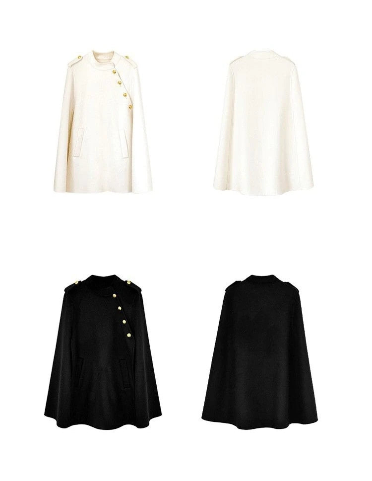 2026 New Style Women's Wool Coats Capes Autumn/Winter Princess Style Wool Cloak Woman