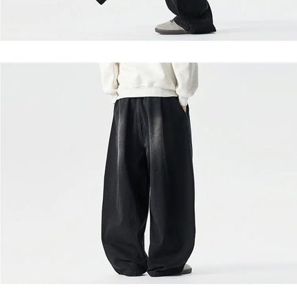Jeans da Uomo Primaverili Stile Harajuku, Comodi e Lavati, Moda Y2K Punk Casual, Pantaloni Larghi e Leggeri