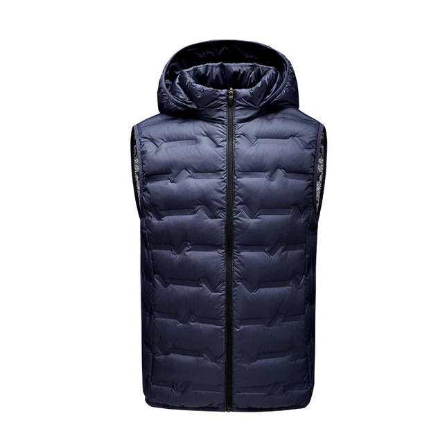 Winter Men White Duck Down Vest Men Waterproof Windproof Detachable Hat Sleeveless Vests Male Pockets Warm Ultralight Waistcoats