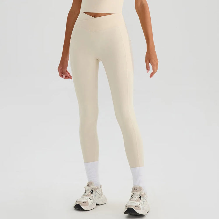 Women Gym Sports Leggings Workout Yoga Pants With Pockets High Waist Tights Fitness Pants Outdoors Running Training Trousers PlatiNum