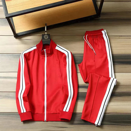 European and American new leisure sports suit men and women high-end fashion space cotton cardigan fashion two-piece large size PlatiNum