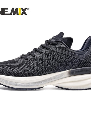 ONEMIX Black Men Basic Racing Road Running Shoes Summer Mesh traspirante scarpe sportive cuscino Durable Outdoor Sneakers Plus Size PlatiNum
