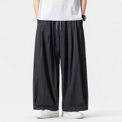 Pantaloni Harem Oversize da Uomo Leggeri Sottili Traspiranti Tinta Unita Stile Harajuku Gamba Larga Casual Moda Pantaloni Dritti Uomo 5XL