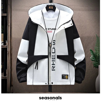 Men's Sets Sportswear Suit Hooded Colorblock Casual patchwork Hooded Jacket + Pants Suit Men's 2-piece Jogger Sweatshirt