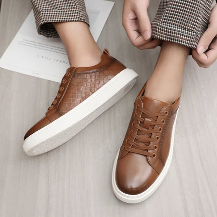 Casual men's leather shoes New comfortable and trendy styles Outdoor Fashion Party Daily leisure youth Black Board Shoes HOT -46