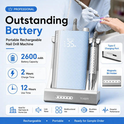Brushless Nail Drill Professional Acrylic Gel Remover 35k RPM Nail Polish Machine Pedicure Polishing Tools