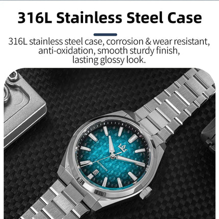 AddiesKIN Men Automatic Watch BGW9 Luminous 20Bar Waterproof Sapphire Glass 316L Stainless Steel K014 Mechanical Watch ST2130