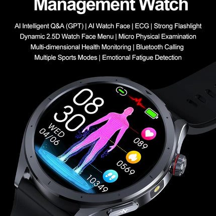 Nuovo Smartwatch 2026 per Analisi del Grasso Corporeo, ECG+PPG, Acido Urico, Pressione Sanguigna, Ossigeno nel Sangue, Orologio con Chiamate per Uomini e Donne platinumshop