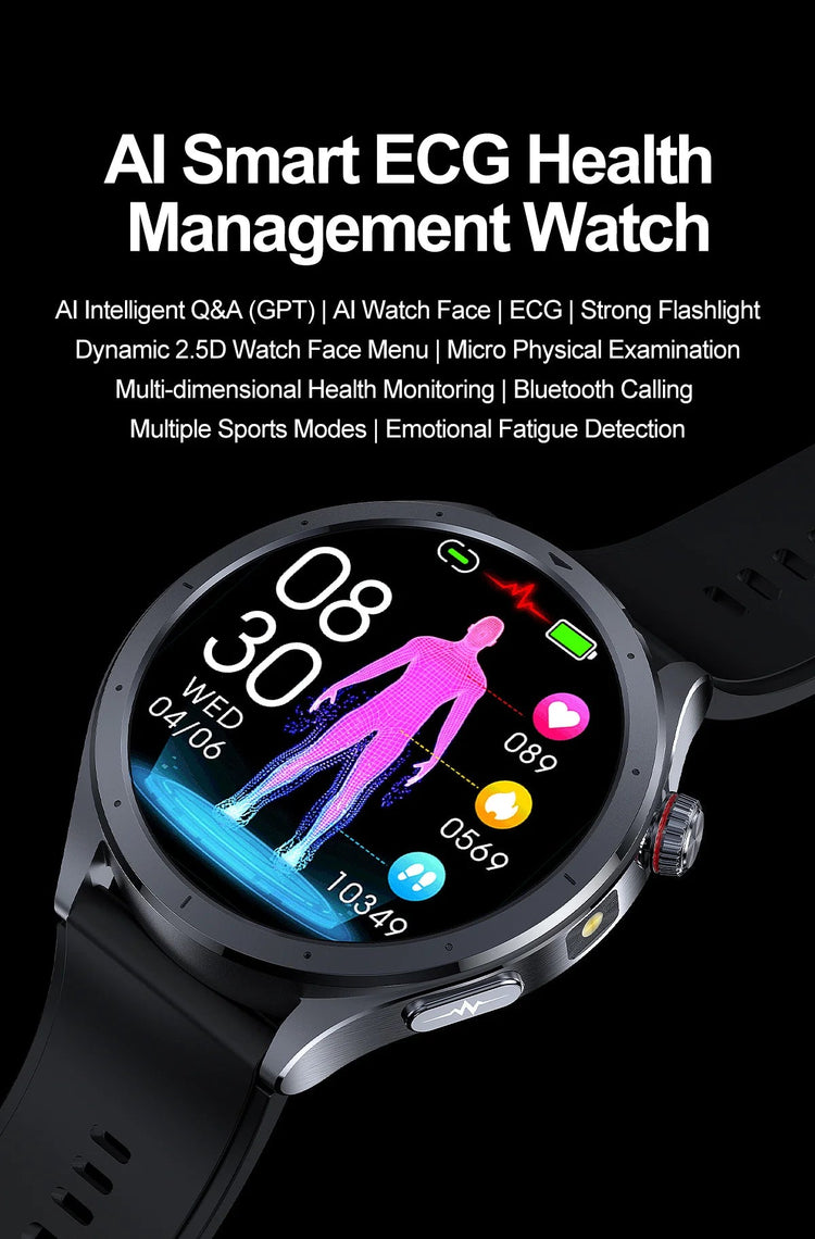 Nuovo Smartwatch 2026 per Analisi del Grasso Corporeo, ECG+PPG, Acido Urico, Pressione Sanguigna, Ossigeno nel Sangue, Orologio con Chiamate per Uomini e Donne platinumshop