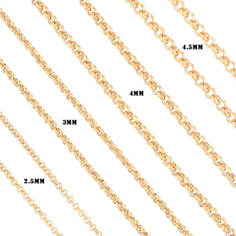 Yadreva Collana Rolo in acciaio inossidabile placcato oro Catena rotonda Cavo di dimensioni diverse Accessori per gioielli regalo fai da te PlatiNum