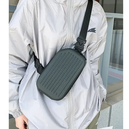 Borsa a tracolla rigida nera, leggera e portatile, per adulti, ideale per il trasporto quotidiano, lo shopping, le brevi camminate all'aperto e l'uso quotidiano.