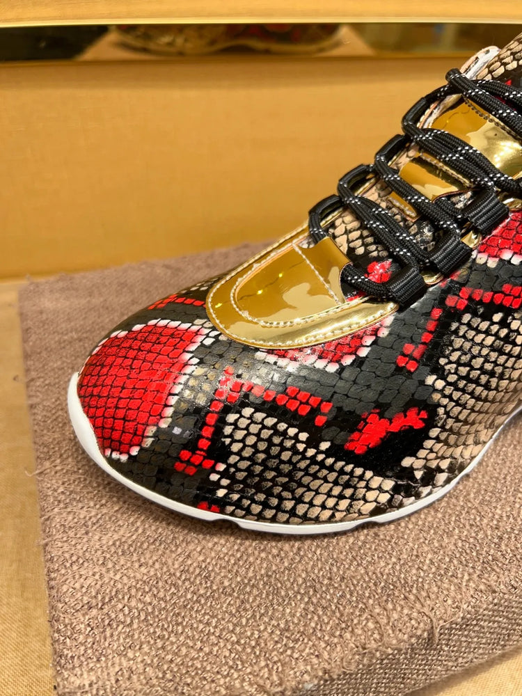 New Genuine Leather Men's Lace-up Type Sports Shoes Fashion Casual Sneaker First Layer Cowhide Running Shoes