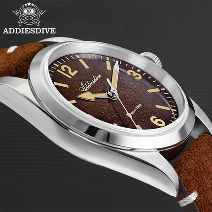 ADDIESDIVE New Quartz Watch Luxury Sapphire 2035 Movement 36mm Men Watch C3 Luminous Diving 100m Waterproof 316L Stainless Steel
