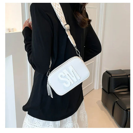 Cross-Border Style Camera Bag Fashionable Retro Women's Shoulder Slant Bag Small Square Bag Street Trend PU Material PlatiNum