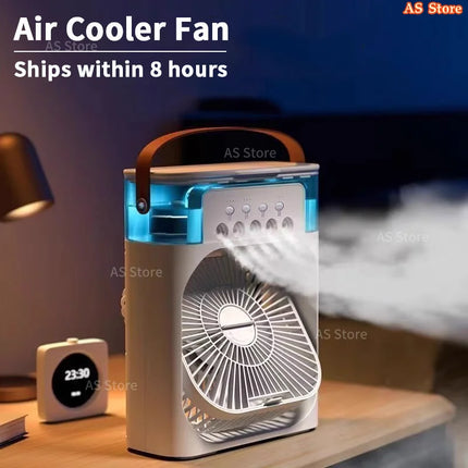 Nuovo Ventilatore 3 in 1 con Condizionatore d'Aria, Mini Raffrescatore Domestico, Luce Notturna LED, Umidificatore Portatile, Ventilatore Regolabile per Ufficio e Casa