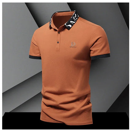 Men's fashionable summer POLO ice silk quick-drying T-shirt short-sleeved solid color loose fit business collar