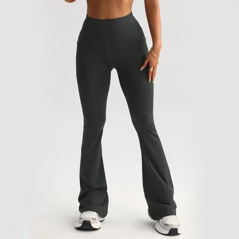 Women's Thermal Fleece Wide Leg Yoga Pants High Waisted Booty Lifting Outdoor Fitness Leggings High Stretch Lounge To Trail Wear