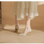 Size 31-43 Women High Heels Stiletto Heel Summer Lace Mesh Sweet Gold Silver Wedding Shoes PlatiNum